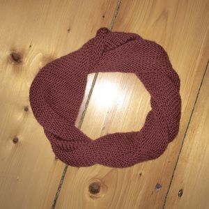 Hand knit infinity scarf